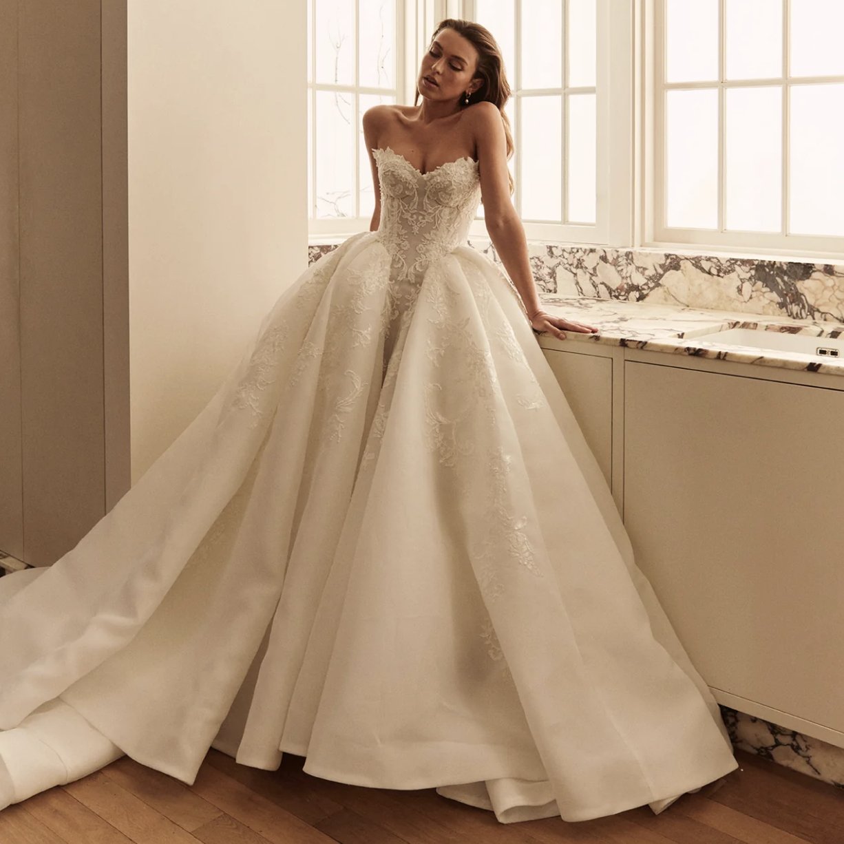 Dress 2 wedding dress dupe – reference photo of the designer wedding dress this style copies